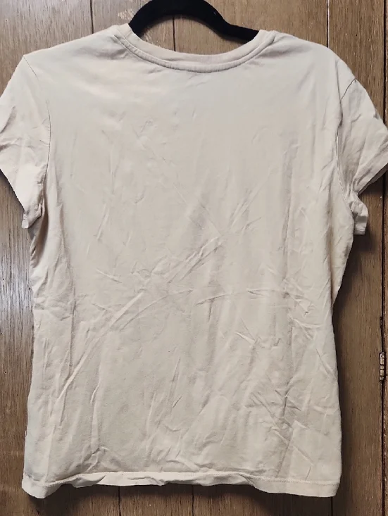 Disney Tinker Bell Beige Graphic Tee with Black Print - Picture 5 of 5